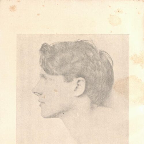 19.5 x 14 cm; 2 s.p. + 176 p., l. 1 bookplate CPC on recto, photograph of Rupert Brooke on verso, p. [1] written dedication b